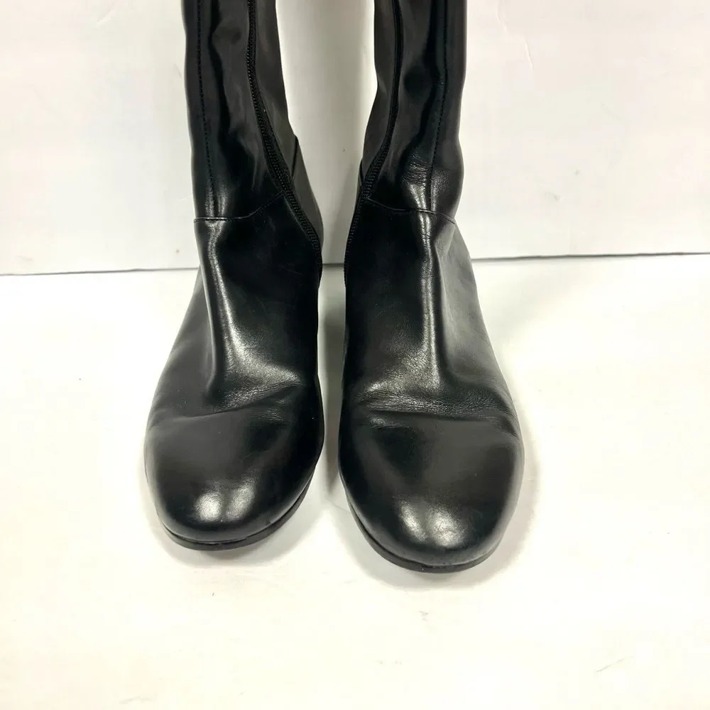 Nine West black Leather Riding Boots 8.5